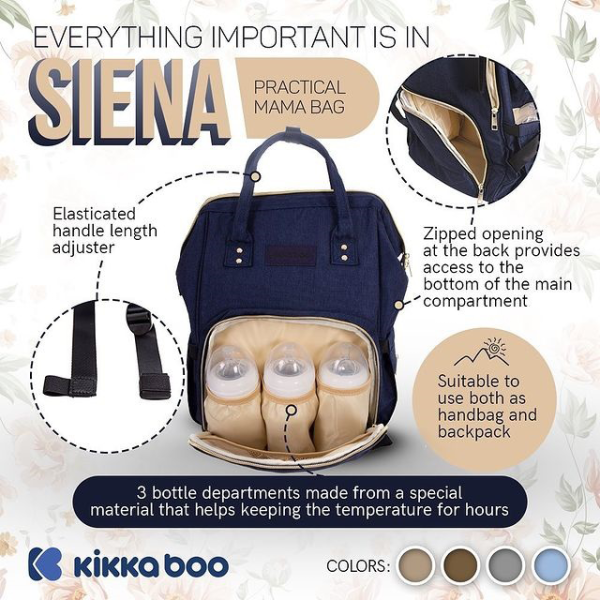 18765 KikkaBoo Torba za mame Siena Light Mint (KKB21083) - Слика 3