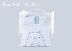 KikkaBoo Posteljina sa ogradicom 6 pcs 60/120 Bear with Me blue (KKB60115) - Слика 4