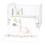 KikkaBoo Posteljina navlaka 3 pcs Elephant Time (KKB30122)