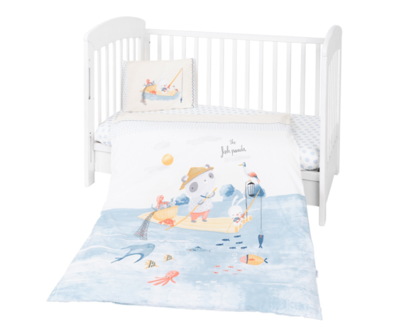 19053 KikkaBoo Posteljina sa ogradicom 6 pcs 70/140 The Fish Panda (KKB60067) - Слика 3