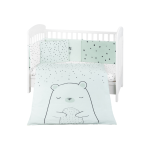 KikkaBoo Posteljina sa ogradicom 6 pcs 70/140 Bear with Me mint (KKB60119)