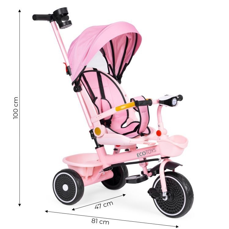2u1-tricikl-sa-rotirajucim-sedistem-i-sklopivom-tendom-pink-ecotoys3071484 2u1 tricikl sa rotirajućim sedištem i sklopivom tendom Pink, ECOTOYS - Слика 8
