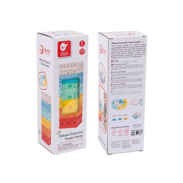 Drveni set Slaganje tornja u boji Classic World