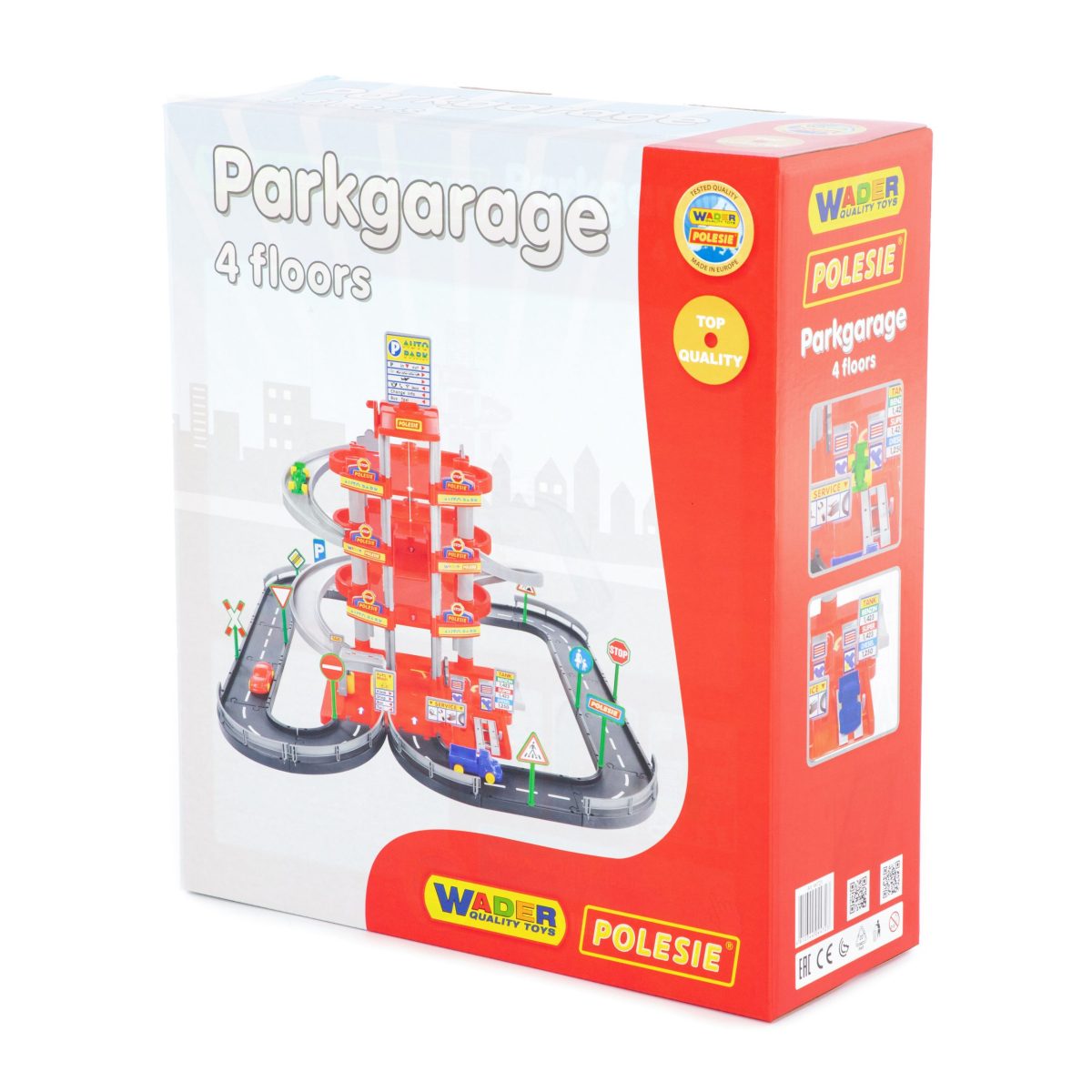 Parking garaža za decu na 4 nivoa sa ulicama i automobilima crvena Polesie - Слика 6