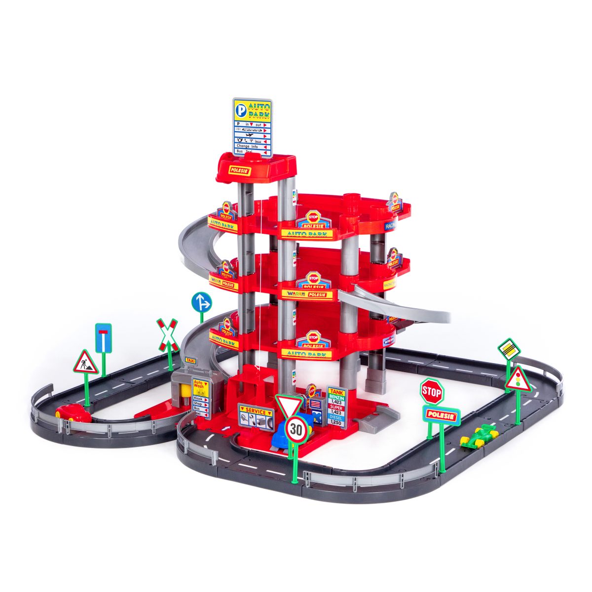 44723_2_1_01 Parking garaža za decu na 4 nivoa sa ulicama i automobilima crvena Polesie - Слика 3