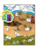 Podloga za igru Dinosaurus + 6 flomastera 90 x 120cm Rollmatz