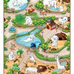 Podloga za igru Zoološki vrt + 6 flomastera 90 x 120cm Rollmatz