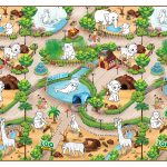 Podloga za igru Zoološki vrt + 6 flomastera 200 x 120cm Rollmatz