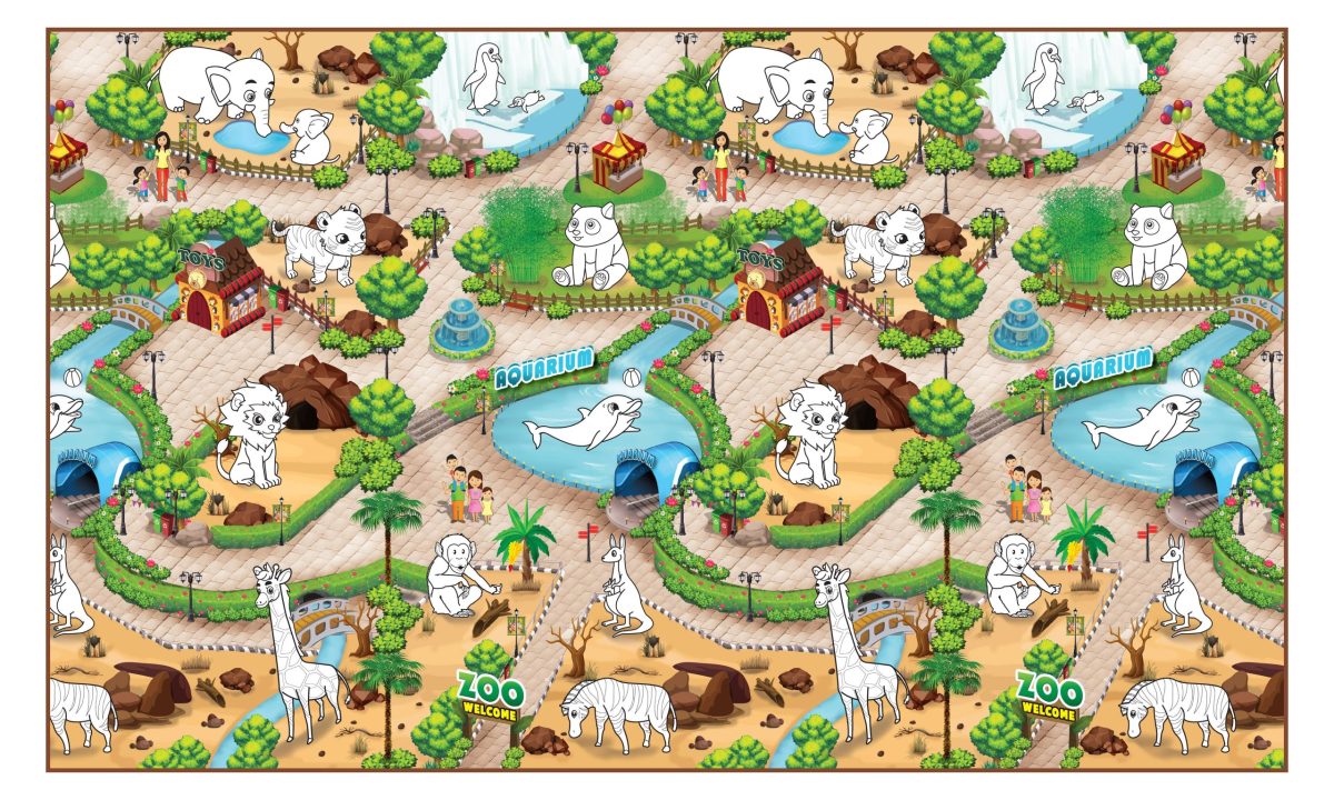 Podloga za igru Zoološki vrt + 6 flomastera 200 x 120cm Rollmatz - Слика 4