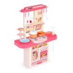 Dečija kuhinja sa zvukom, LED svetlom, sudoperom i 10 dodataka roze ECOTOYS - Слика 3