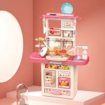 Dečija kuhinja sa zvukom, LED svetlom, sudoperom i 10 dodataka roze ECOTOYS - Слика 4