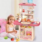 Dečija kuhinja sa zvukom, LED svetlom, sudoperom i 10 dodataka roze ECOTOYS - Слика 6