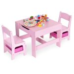 Dečiji set sto i 2 stolice sa tablom za pisanje Pink ECOTOYS - Слика 3
