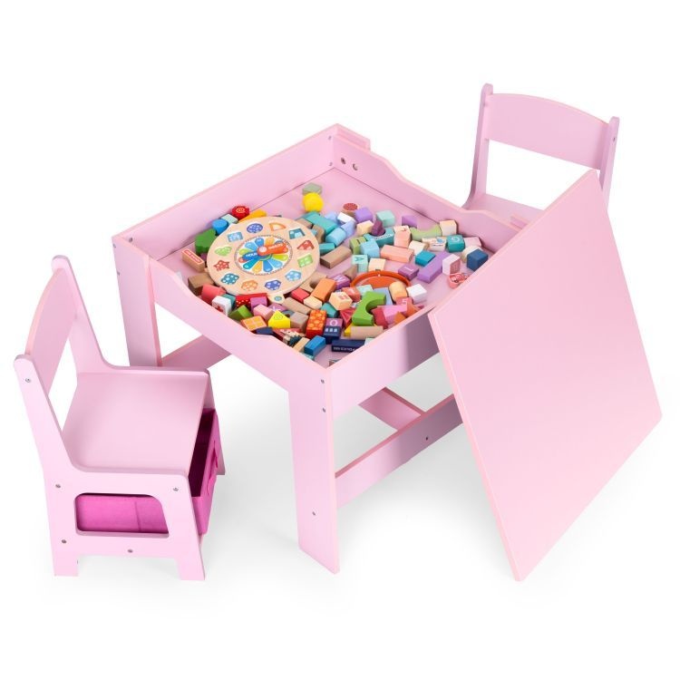 deciji-set-sto-i-2-stolice-sa-tablom-za-pisanje-pink-ecotoys16775 Dečiji set sto i 2 stolice sa tablom za pisanje Pink ECOTOYS - Слика 5