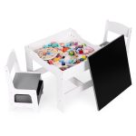 Dečiji set sto i 2 stolice sa tablom za pisanje White ECOTOYS - Слика 5