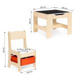 Dečiji set sto i 2 stolice sa tablom za pisanje Wood ECOTOYS - Слика 9