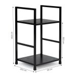 Drvena polica sa dva nivoa, loft black - Слика 8