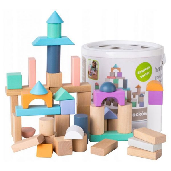 DRVENE KOCKE 50 KOMADA BUCKET + SORTER