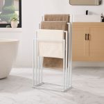 Držač za peškire sa 4 šipke beli - Слика 5