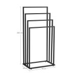 Držač za peškire sa 4 šipke crni - Слика 2