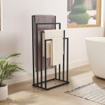 Držač za peškire sa 4 šipke crni - Слика 3