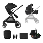 Kikka Boo Ava kolica za bebe 3u1 Black, 0m+ - Слика 4