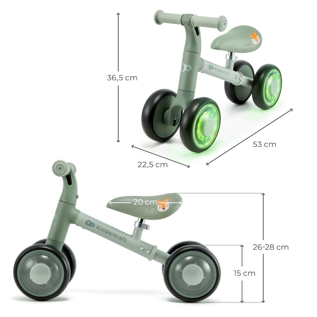 kinderkraft-bicikl-guralica-cutie-flash-green17054 KINDERKRAFT BICIKL GURALICA CUTIE FLASH GREEN - Слика 2
