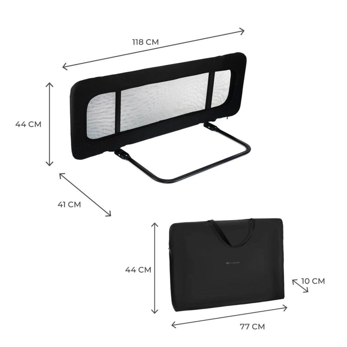 KINDERKRAFT OGRADA ZA KREVET GUARD AND DREAM BLACK - Слика 3
