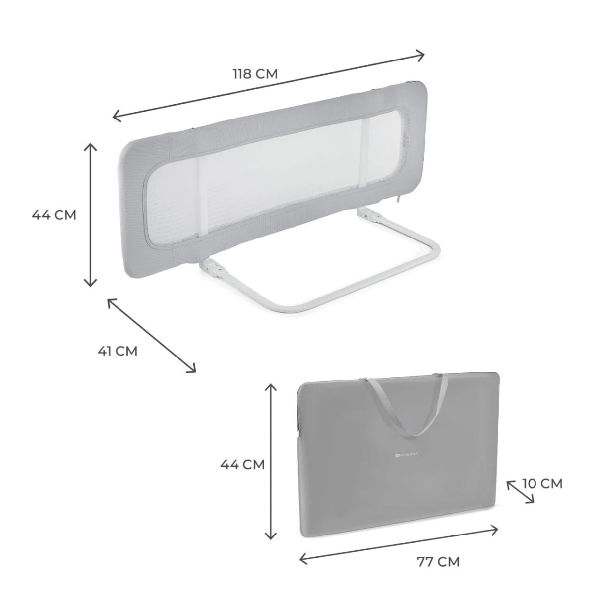 KINDERKRAFT OGRADA ZA KREVET GUARD AND DREAM LIGHT GREY - Слика 2