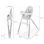 KINDERKRAFT STOLICA ZA HRANJENJE DINNLY LIGHT GREY - Слика 2