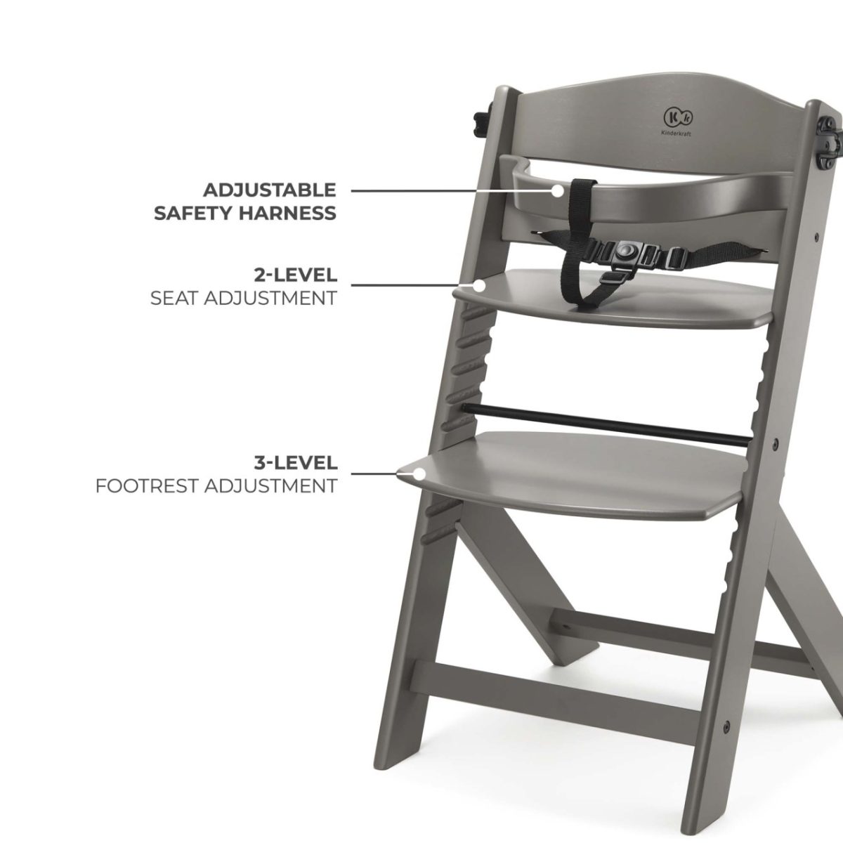 Kinderkraft stolica za hranjenje ENOCK brown - Слика 9
