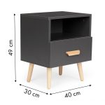 Nocni stocic 1 fioka Nova Siva - Слика 7