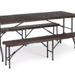 Sklopivi sto 180cm + 2 klupe braon