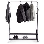 Stalak za odeću sa dve police za obuću i točkićima - Слика 6