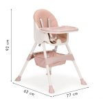 STOLICA ZA HRANJENJE 2U1 ECOTOYS PINK/WHITE - Слика 6