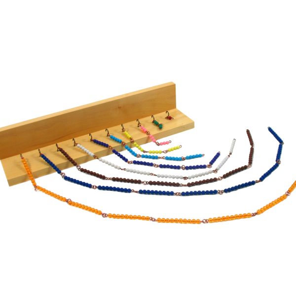 Montesori Šareni lančići za računanje i drveno postolje sa kukama