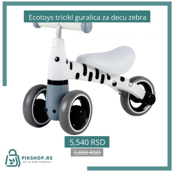 Ecotoys tricikl guralica za decu zebra
