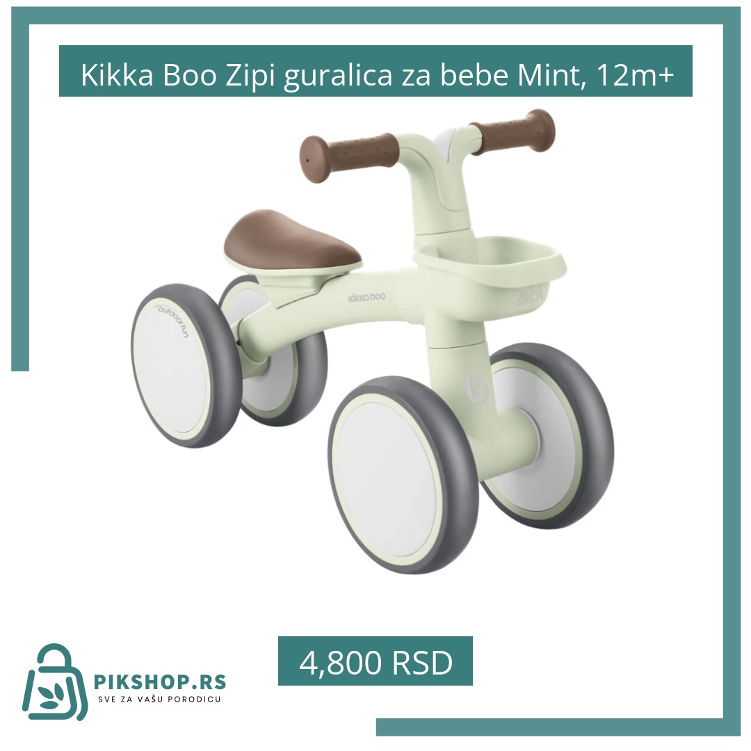 Social Image - Product #28569 Kikka Boo Zipi guralica za bebe Mint, 12m+ - Слика 1