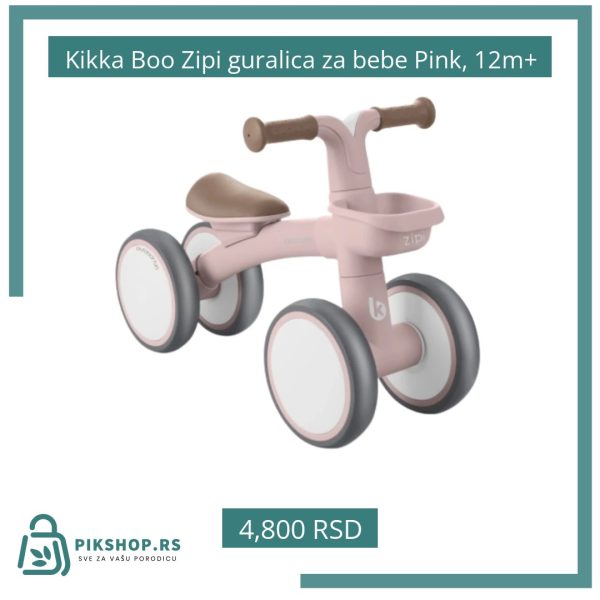 Kikka Boo Zipi guralica za bebe Pink, 12m+