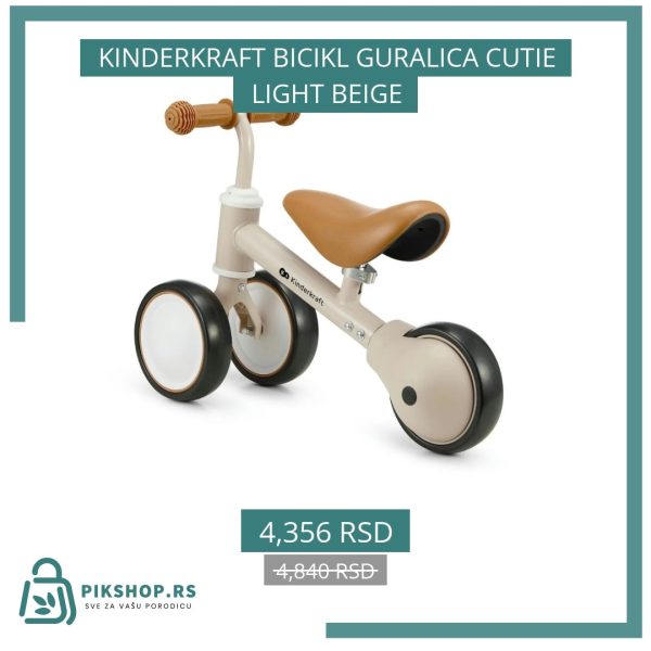 KINDERKRAFT BICIKL GURALICA CUTIE LIGHT BEIGE
