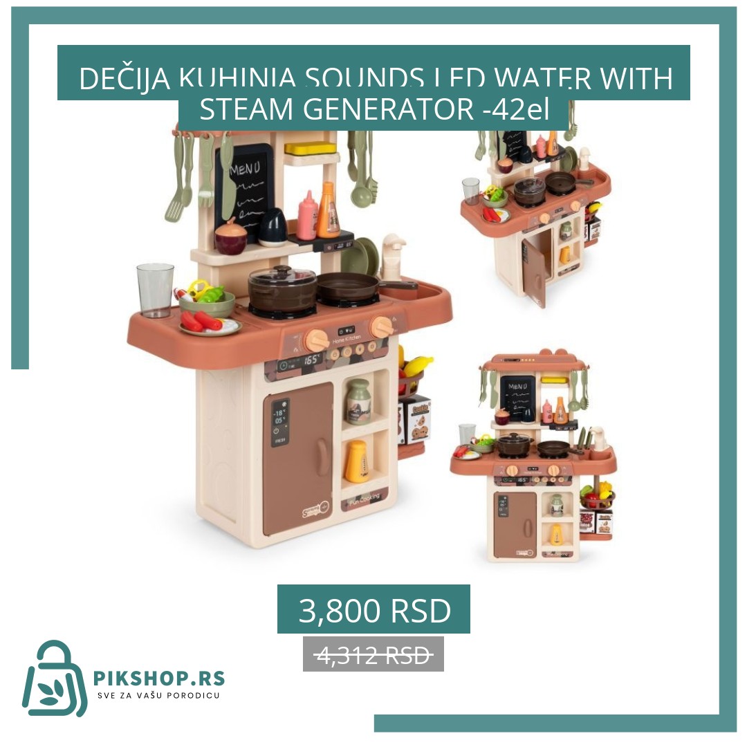 Social Image - Product #37325 DEČIJA KUHINJA SOUNDS LED WATER WITH STEAM GENERATOR -42el - Слика 1