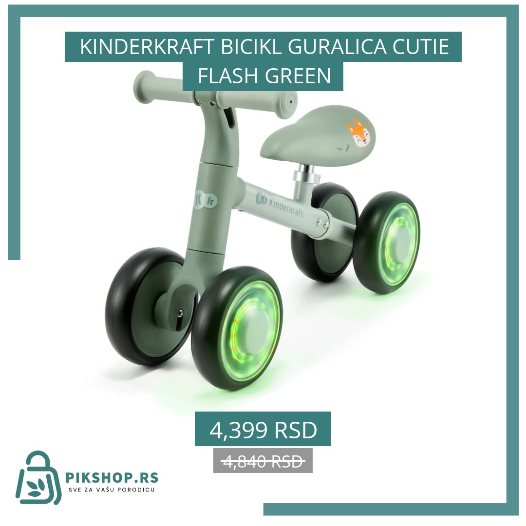 Social Image - Product #37636 KINDERKRAFT BICIKL GURALICA CUTIE FLASH GREEN - Слика 1