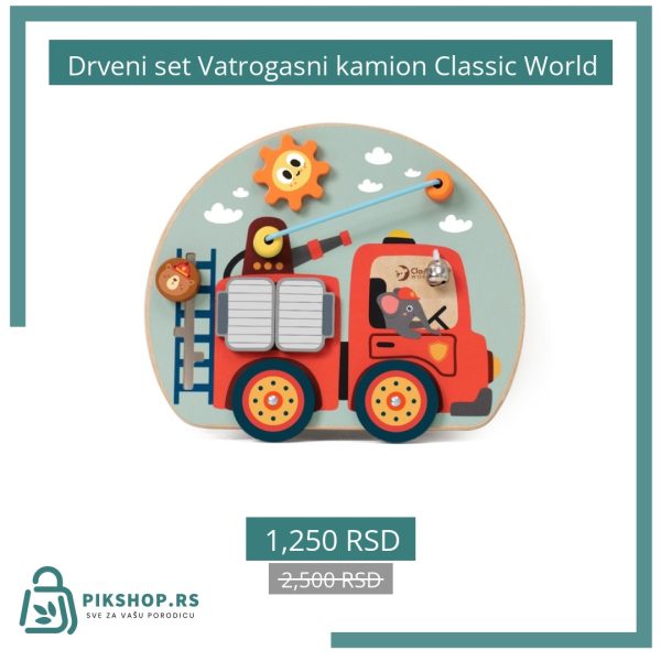 Drveni set Vatrogasni kamion Classic World