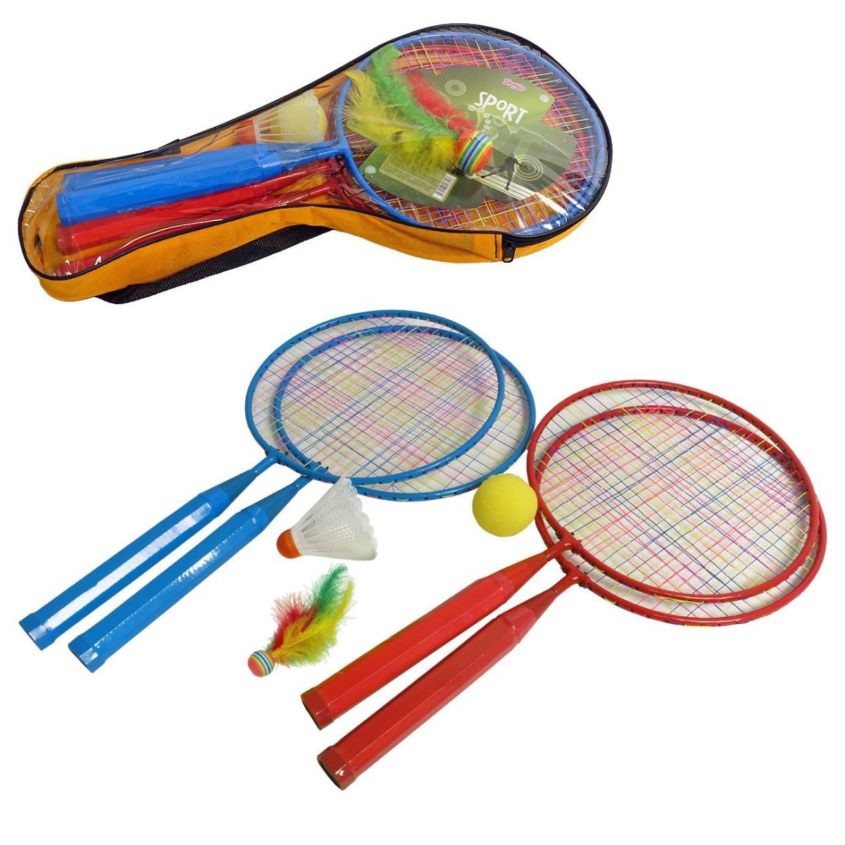 22-624000-1 Set za badminton od 4 mini reketa i 3 vrste loptica - Слика 1
