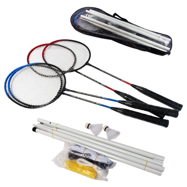 Set za badminton sa 4 reketa, 2 loptice i mrežom