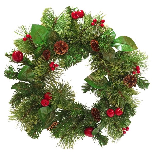 ***Božićni venac za vrata 40 cm zeleno-crveni