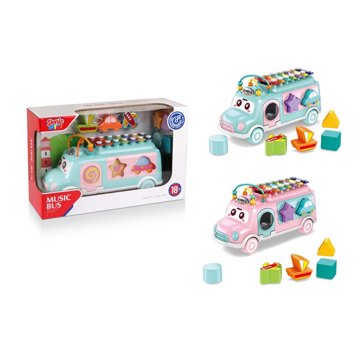 Didaktički muzički autobus - ksilofon, 2 boje - Слика 1