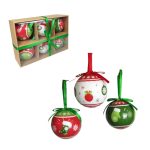 Božićne kuglice, 7.5 cm, 6 kom/pak, mix sa 3 dezena