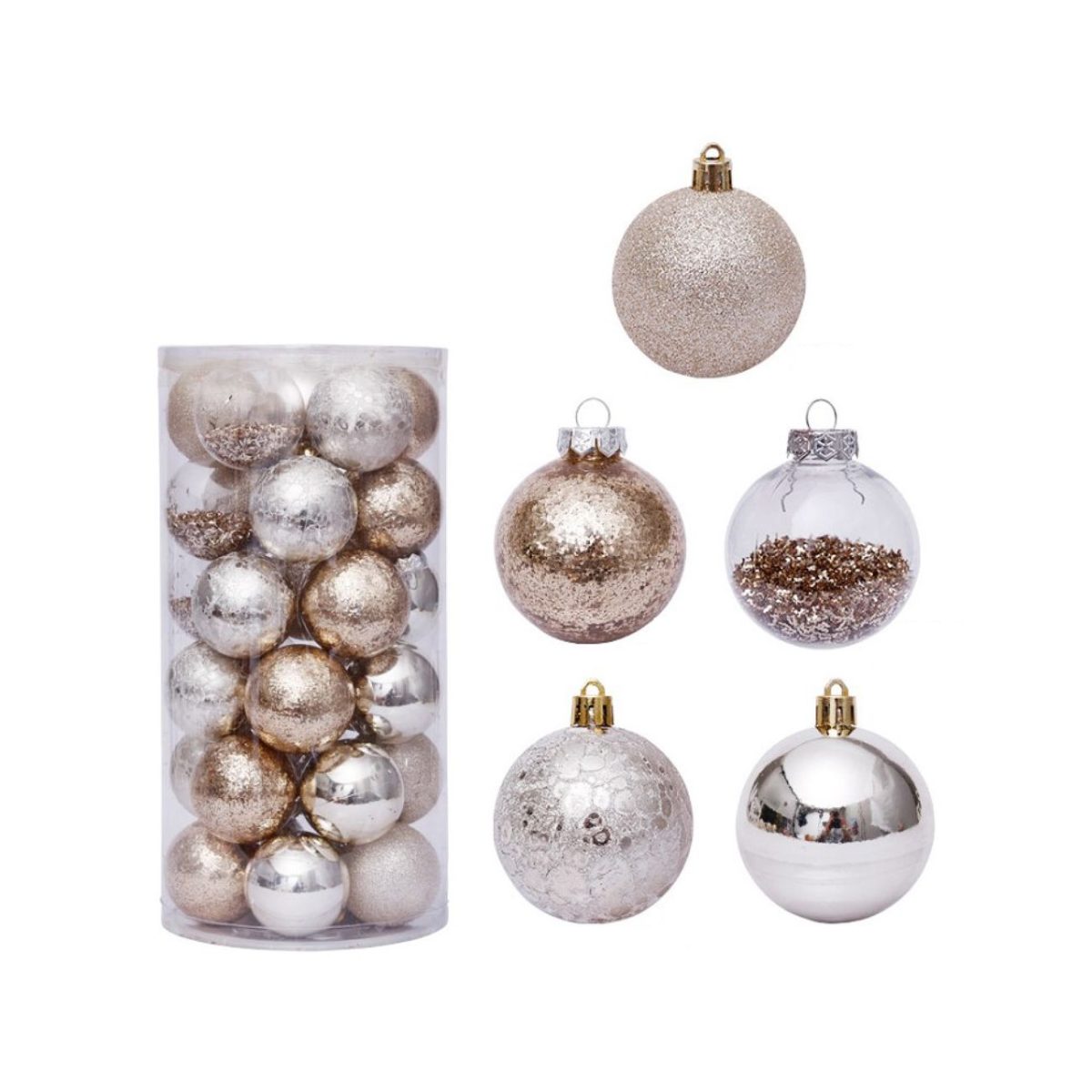51-573000-1 Božićne kuglice zlatno-srebrne kuglice 6 cm, 30/1 kom - Слика 1