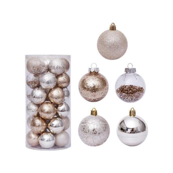 Božićne kuglice zlatno-srebrne kuglice 6 cm, 30/1 kom